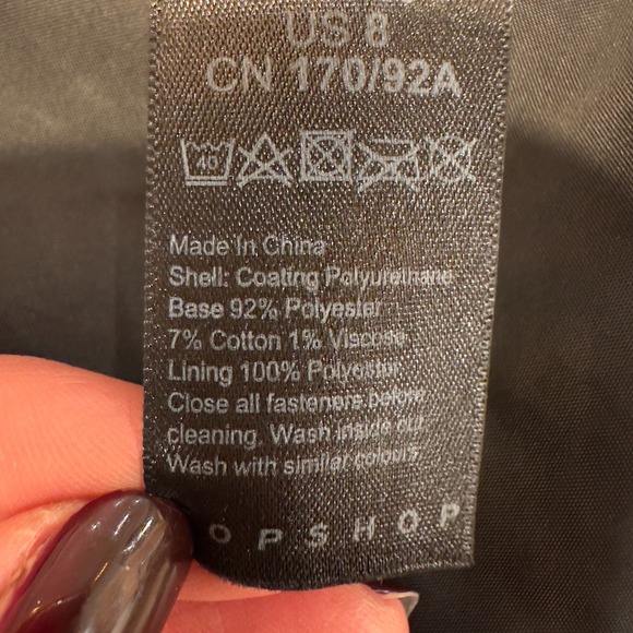 Topshop Faux Leather Black Moto Jacket Womens Size US 8-Zipped Sleeve-Super Cute - Picture 13 of 16